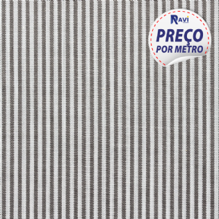 TECIDO TRICOLINE LISTRADA CAMISARIA (POLIESTER/ALGODÃO) FUSILI CINZA MÉDIO D1195 V004-9209