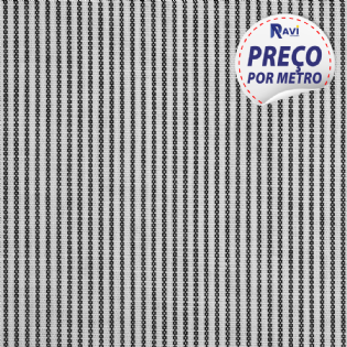 TECIDO TRICOLINE LISTRADA CAMISARIA (POLIESTER/ALGODÃO) DOPTEX SPAGUETI PRETO D1161 V004-021