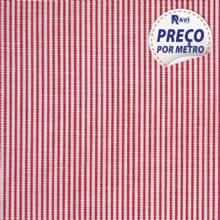 TECIDO TRICOLINE LISTRADA CAMISARIA (POLIESTER/ALGODÃO) DOPTEX SPAGUETI VERMELHO D1161 V004-5179
