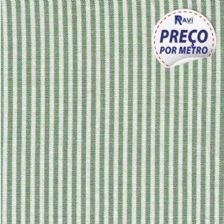 TECIDO TRICOLINE LISTRADA CAMISARIA (POLIESTER/ALGODÃO) DOPTEX FUSILI VERDE  D1195 V004-2121