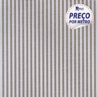 TECIDO TRICOLINE LISTRADA CAMISARIA (POLIESTER/ALGODÃO) DOPTEX FUSILI CINZA CLARO D1195 V004-9127