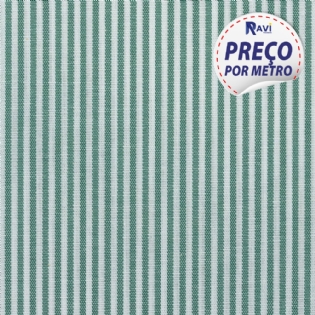 TECIDO TRICOLINE LISTRADA CAMISARIA (POLIESTER/ALGODÃO) DOPTEX FUSILI VERDE CLARO D1195 V004-2261