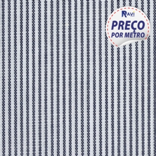 TECIDO TRICOLINE LISTRADA CAMISARIA (POLIESTER/ALGODÃO) DOPTEX SPAGUETI MARINHO D1161 V004-1427