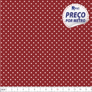 TECIDO TRICOLINE ESTAMPADA 100% ALGODÃO BOLA POÁ PEQUENA D1001 V135