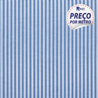 TECIDO TRICOLINE LISTRADA CAMISARIA (POLIESTER/ALGODÃO) DOPTEX FUSILI AZUL D1195 V004-1428