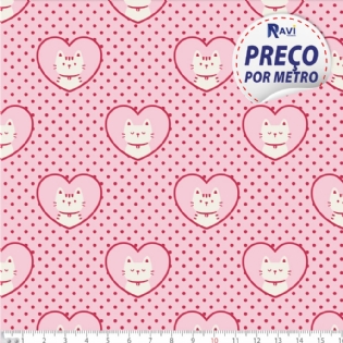 TECIDO TRICOLINE ESTAMPADA 100% ALGODÃO NOVA COLEÇÃO GATOS D2052 V001