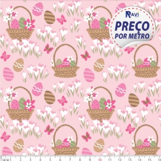1 TRICOLINE ESTAMPADA 100% ALGODÃO NOVA COLEÇÃO PÁSCOA 2023 D8884 V02