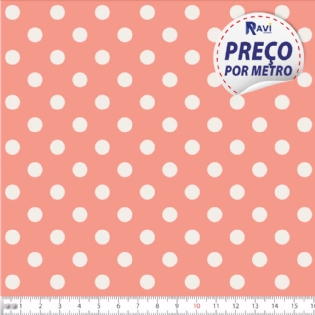 TECIDO TRICOLINE ESTAMPADA 100% ALGODÃO BOLA POÁ D1554 V145