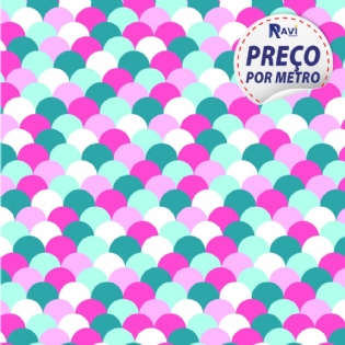 TRICOLINE ESTAMPADA MISTA NOVA COLEÇÃO ESCAMAS D4089