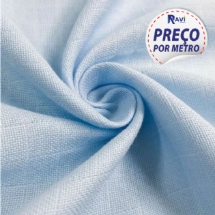 TECIDO FRALDA MABBER QUADRICULADA AZUL BEBE - COLORIDA - 0,80CM LARGURA