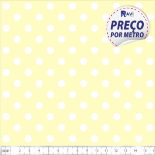 TECIDO TRICOLINE ESTAMPADA 100% ALGODÃO BOLA POÁ D1554 V169