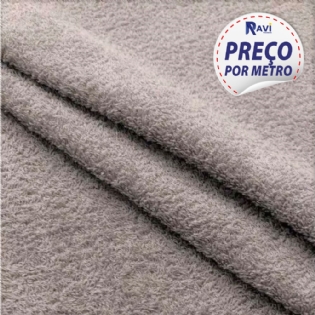 TECIDO ATOALHADO FELPA CINZA CLARO V065