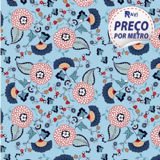 TRICOLINE ESTAMPADA MISTA CRISANTEMO D6110
