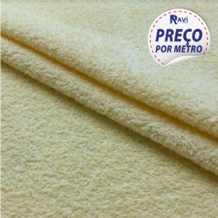TECIDO ATOALHADO FELPA AMARELO BEBÊ V020