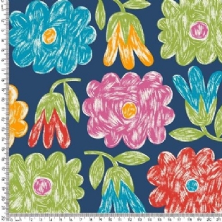 TECIDO TRICOLINE ESTAMPADA COLEÇÃO NOVA 100% ALGODÃO RIMATEX FLORAL D1478 V07