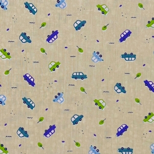 1 TRICOLINE ESTAMPADA NOVA COLEÇÃO MISTA ADAR CARROS FUNDO CREME COD 41 COLOR 1