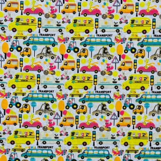 1 TRICOLINE ESTAMPADA NOVA COLEÇÃO MISTA ADAR ONIBUS CARRO TRANSPORTE COD 14 COLOR 3