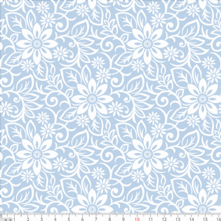 TECIDO TRICOLINE ESTAMPADA 100% ALGODÃO FLORAL D1365 V082