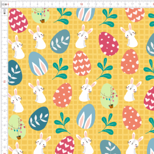 0 TECIDO TRICOLINE ESTAMPADA 100% ALGODÃO NOVA COLEÇÃO/24 PÁSCOA D9050 V15