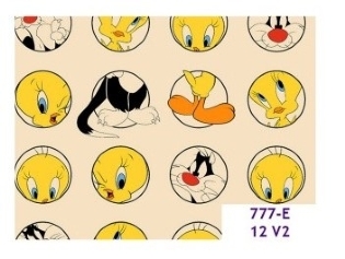 TECIDO TRICOLINE ESTAMPADA 100% ALGODÃO PERSONAGENS 12-2