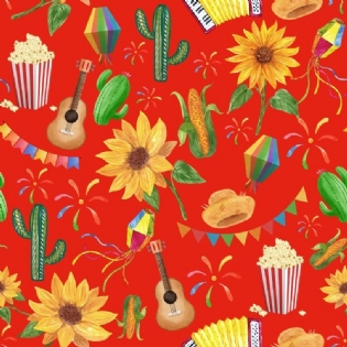 TECIDO TRICOLINE 1 ESTAMPADA DIGITAL 100% ALGODÃO NOVA E347 JUNINA