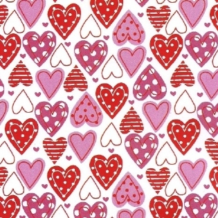 TECIDO FLANELA INFANTIL CORAÇÃOO FUNDO BRANCO - 80CM LARGURA CÓDIGO 090458 V2