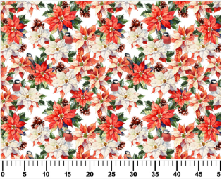 TECIDO TRICOLINE 1 ESTAMPADA DIGITAL 100% ALGODÃO NOVA NATAL 3020-1