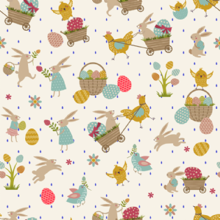 0 TECIDO TRICOLINE ESTAMPADA 100% ALGODÃO NOVA COLEÇÃO/25 PÁSCOA D9050 V182