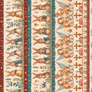 0 TECIDO TRICOLINE ESTAMPADA 100% ALGODÃO NOVA COLEÇÃO/25 PÁSCOA D9050 V191