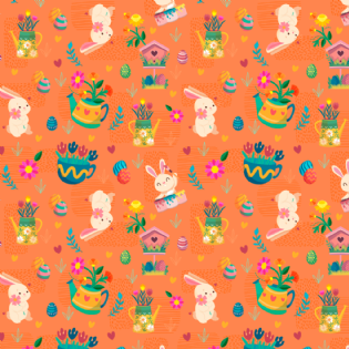 0 TECIDO TRICOLINE ESTAMPADA 100% ALGODÃO NOVA COLEÇÃO/25 PÁSCOA D9050 V017
