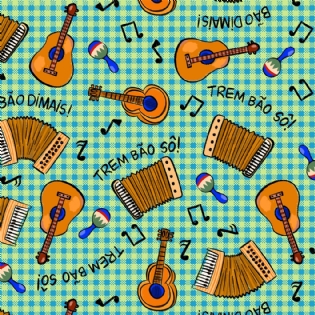 0 TECIDO TRICOLINE ESTAMPADA COLEÇÃO NOVA FESTA JUNINA ARRASTA PÉ 100% ALGODÃO D9050 V258