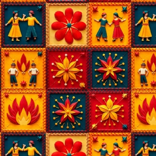 0 TECIDO TRICOLINE ESTAMPADA COLEÇÃO NOVA FESTA JUNINA ARRASTA PÉ 100% ALGODÃO D9050 V281