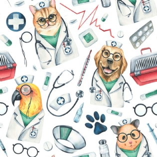 00 TECIDO TRICOLINE ESTAMPADA 100% ALGODÃO COLEÇÃO NOVA PROFISSOES D9050 V392