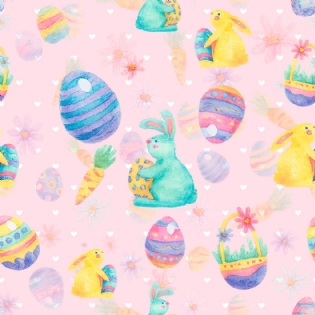 00 TECIDO TRICOLINE ESTAMPADA 100% ALGODÃO COLEÇÃO ENCANTOS DE PASCOA D9050 V357