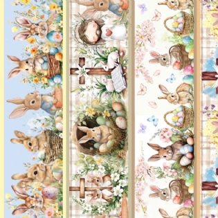 00 TECIDO TRICOLINE ESTAMPADA 100% ALGODÃO COLEÇÃO ENCANTOS DE PASCOA D9050 V358