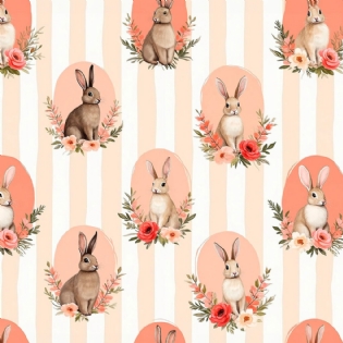 00 TECIDO TRICOLINE ESTAMPADA 100% ALGODÃO COLEÇÃO ENCANTOS DE PASCOA D9050 V362