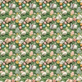 00 TECIDO TRICOLINE ESTAMPADA 100% ALGODÃO COLEÇÃO ENCANTOS DE PASCOA D9050 V374