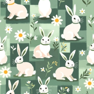 00 TECIDO TRICOLINE ESTAMPADA 100% ALGODÃO COLEÇÃO ENCANTOS DE PASCOA D9050 V376