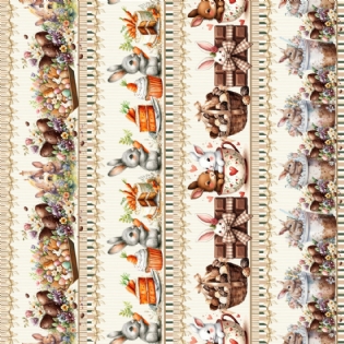 00 TECIDO TRICOLINE ESTAMPADA 100% ALGODÃO COLEÇÃO ENCANTOS DE PASCOA D9050 V377