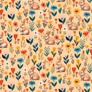 00 TECIDO TRICOLINE ESTAMPADA 100% ALGODÃO COLEÇÃO ENCANTOS DE PASCOA D9050 V379