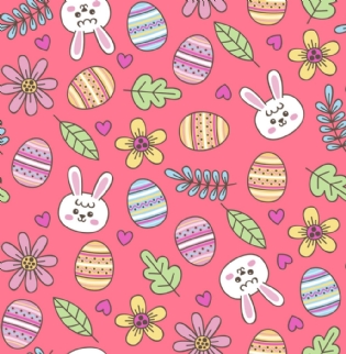 00 TECIDO TRICOLINE ESTAMPADA 100% ALGODÃO COLEÇÃO ENCANTOS DE PASCOA D9050 V381