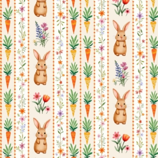 00 TECIDO TRICOLINE ESTAMPADA 100% ALGODÃO COLEÇÃO ENCANTOS DE PASCOA D9050 V382