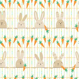 00 TECIDO TRICOLINE ESTAMPADA 100% ALGODÃO COLEÇÃO ENCANTOS DE PASCOA D9050 V384