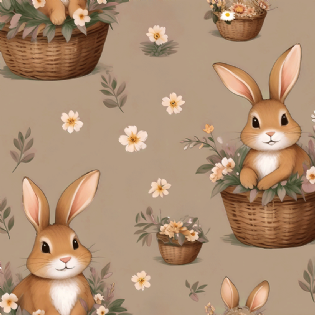 00 TECIDO TRICOLINE ESTAMPADA 100% ALGODÃO COLEÇÃO ENCANTOS DE PASCOA D9050 V186