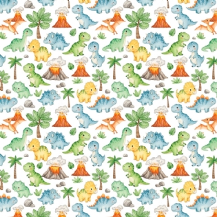 000 TECIDO TRICOLINE ESTAMPADA 100% ALGODÃO COLEÇÃO NOVA DIARIO DOS SONHOS DINOSSAUROS D9050 V434