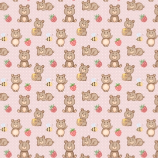 000 TECIDO TRICOLINE ESTAMPADA 100% ALGODÃO COLEÇÃO NOVA DIARIO DOS SONHOS URSOS D9050 V437