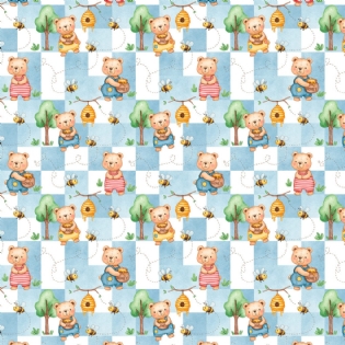 000 TECIDO TRICOLINE ESTAMPADA 100% ALGODÃO COLEÇÃO NOVA DIARIO DOS SONHOS URSOS D9050 V41