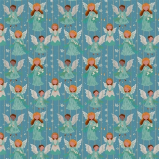 1 TECIDO TRICOLINE ESTAMPADA 100% ALGODÃO COLEÇÃO DIARIO DOS SONHOS ANJINHOS ANJOS D9050 V449