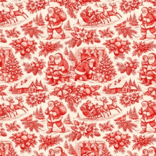 0 TECIDO TRICOLINE ESTAMPADA 100% ALGODÃO COLEÇÃO HISTÓRIAS DE NATAL D6217 V001
