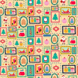 0 TECIDO TRICOLINE ESTAMPADA 100% ALGODÃO COLEÇÃO HISTÓRIAS DE NATAL D6225 V001